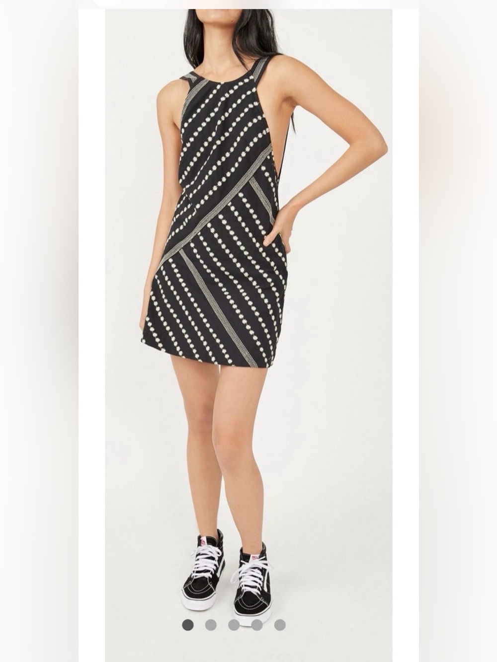 Free People Juni Mini Dress Black Embroidered Size XS New NWT